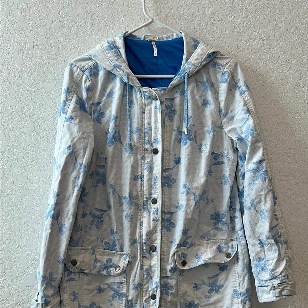 Free People Floral Hooded Jacket